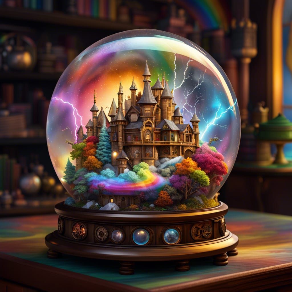 Snow Globe Fantasy v2 - AI Generated Artwork - NightCafe Creator
