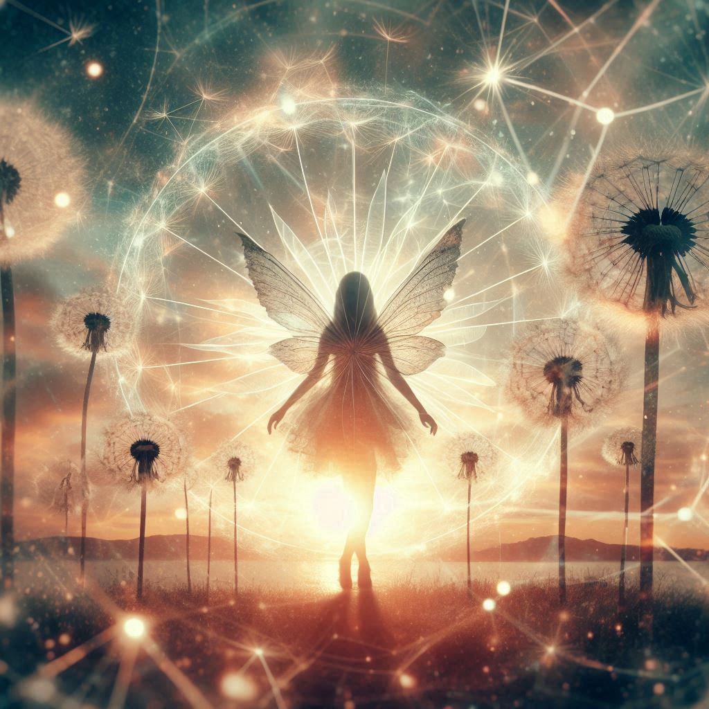 double exposure beautiful fantasy DALL-E 3 portrait landscap...