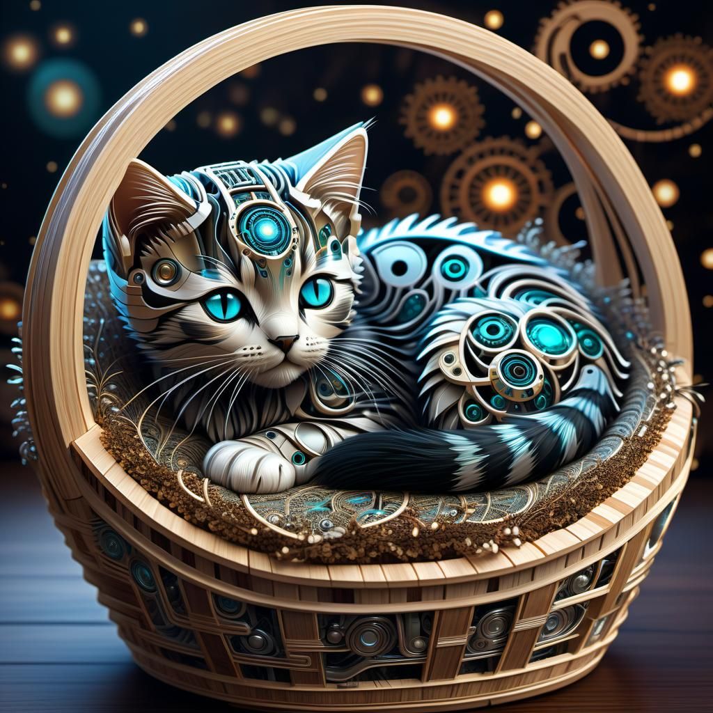 cyborg cat at lovely place