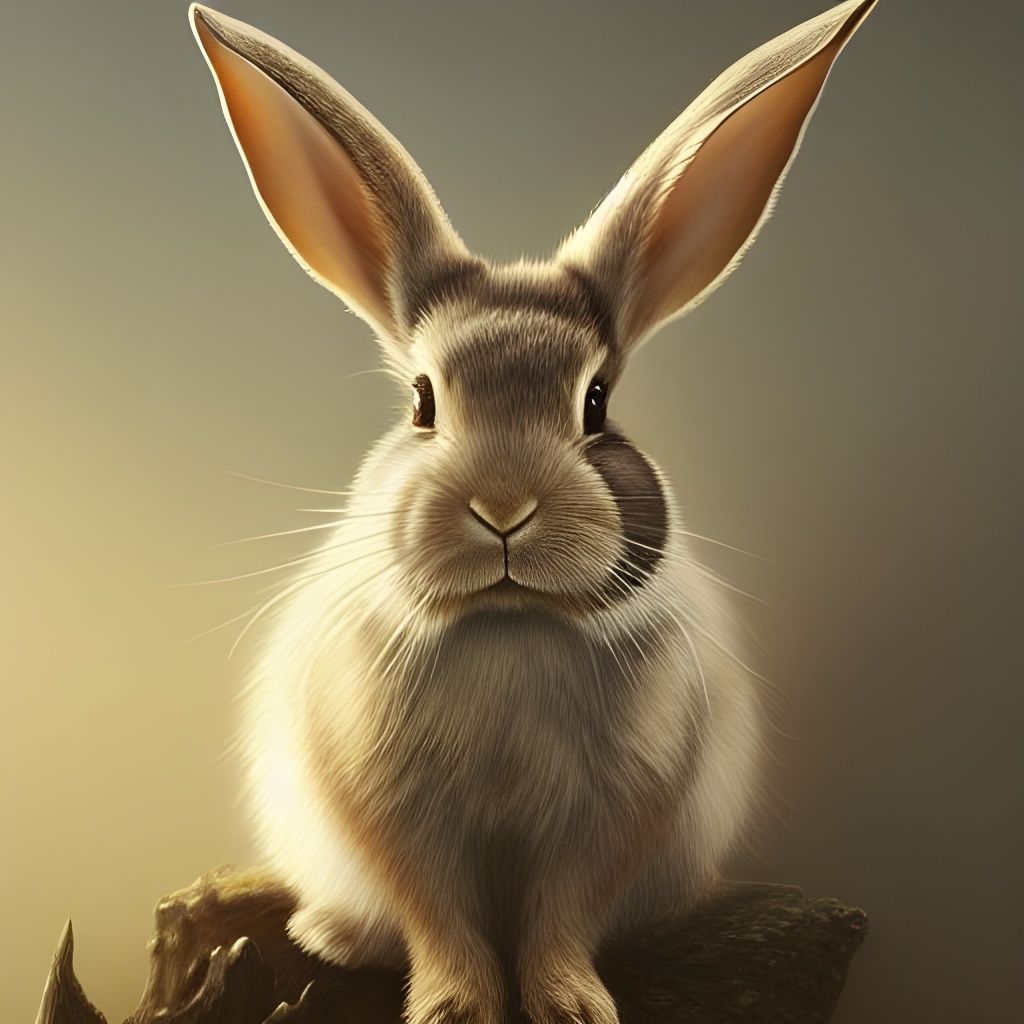 a love breathing rabbit, diffuse lighting, fantasy, intricate, elegant ...