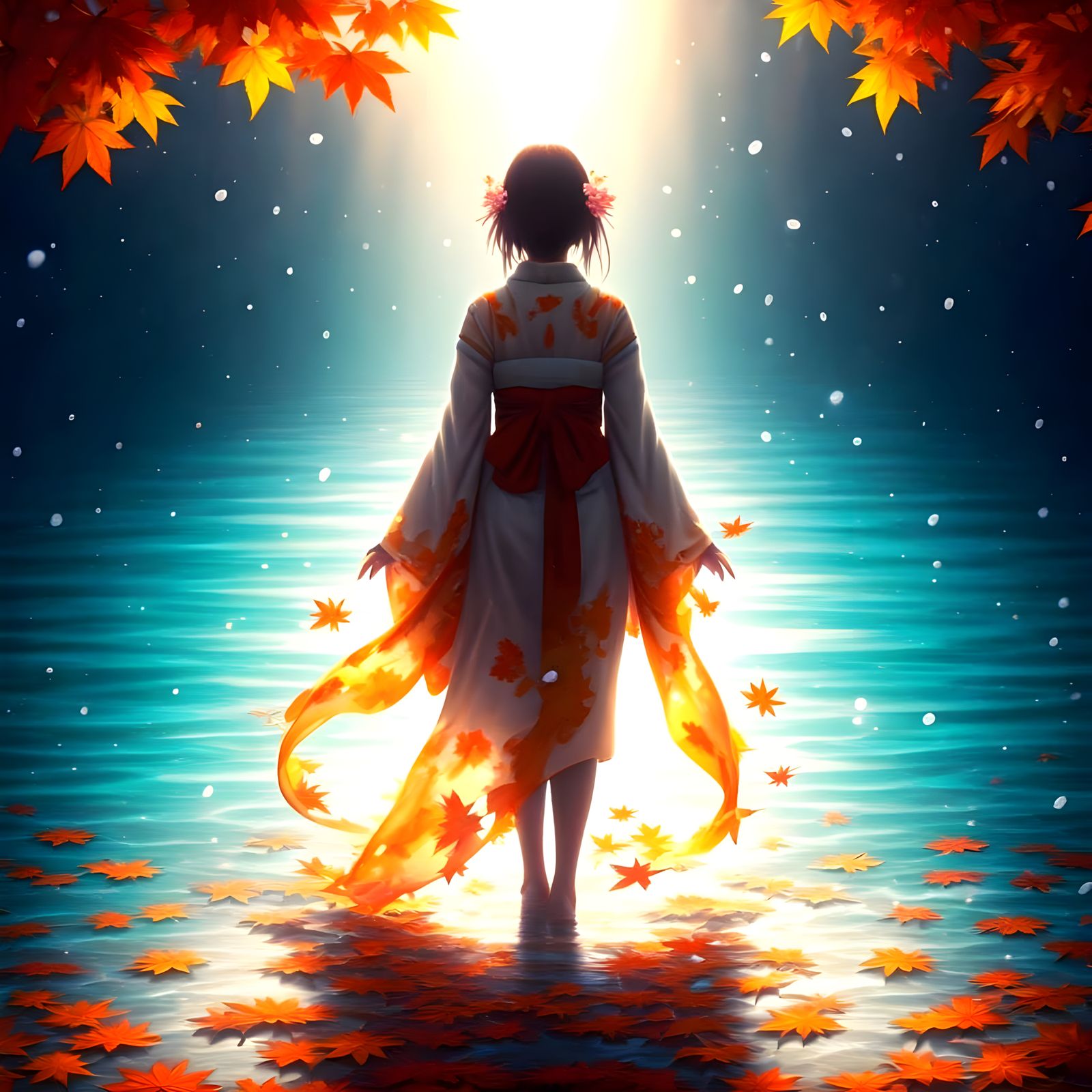 Vibrant Seasons Merged in Hyperrealistic Splash Art