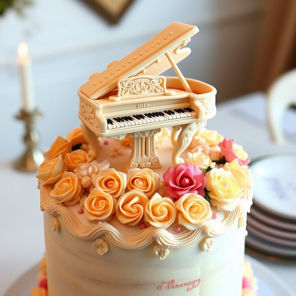 Hyper-Realistic Piano Cake Sculpture