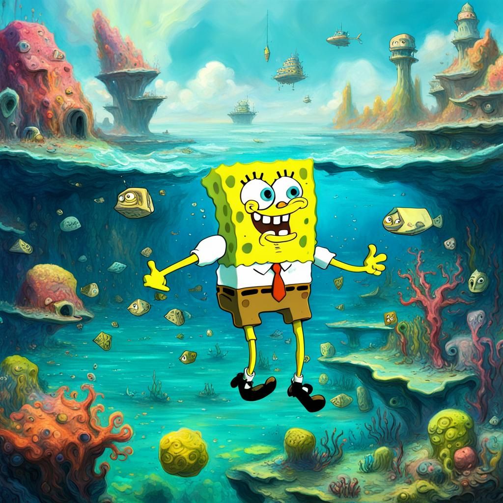 Adult Swim SpongeBob, perfectly rendered surrealism - AI Generated ...