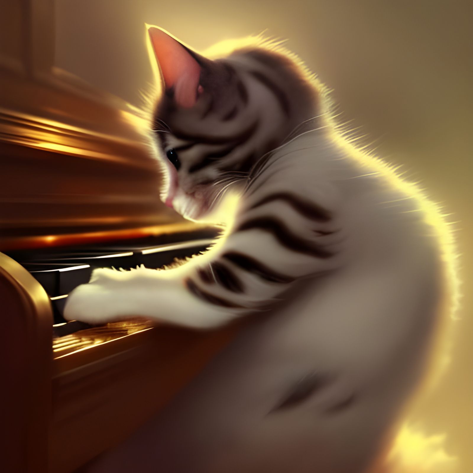 A kitty tickling the ivory.  by @Jeremiah83
