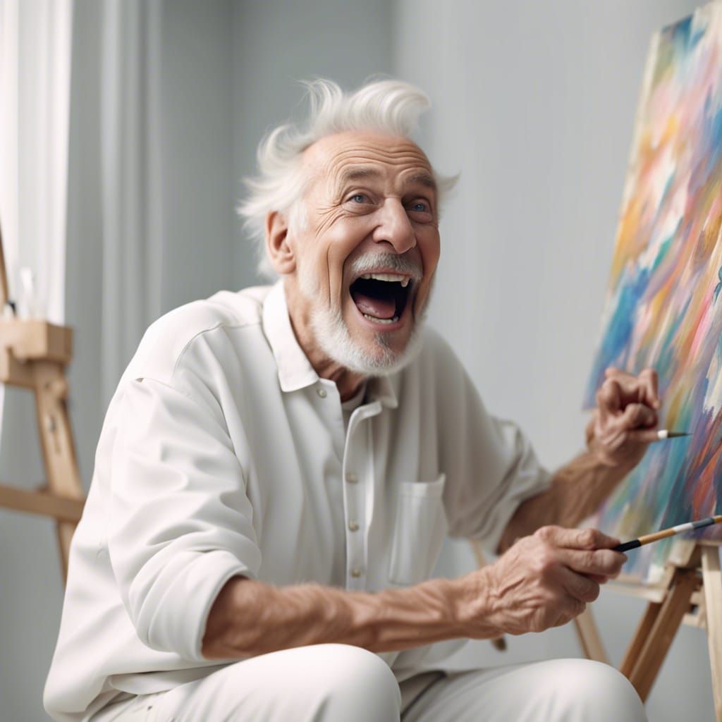 Insane Old Man Painting