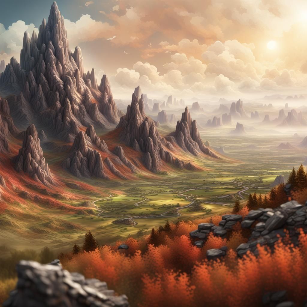 render the land color art detailed matte painting intricatel...
