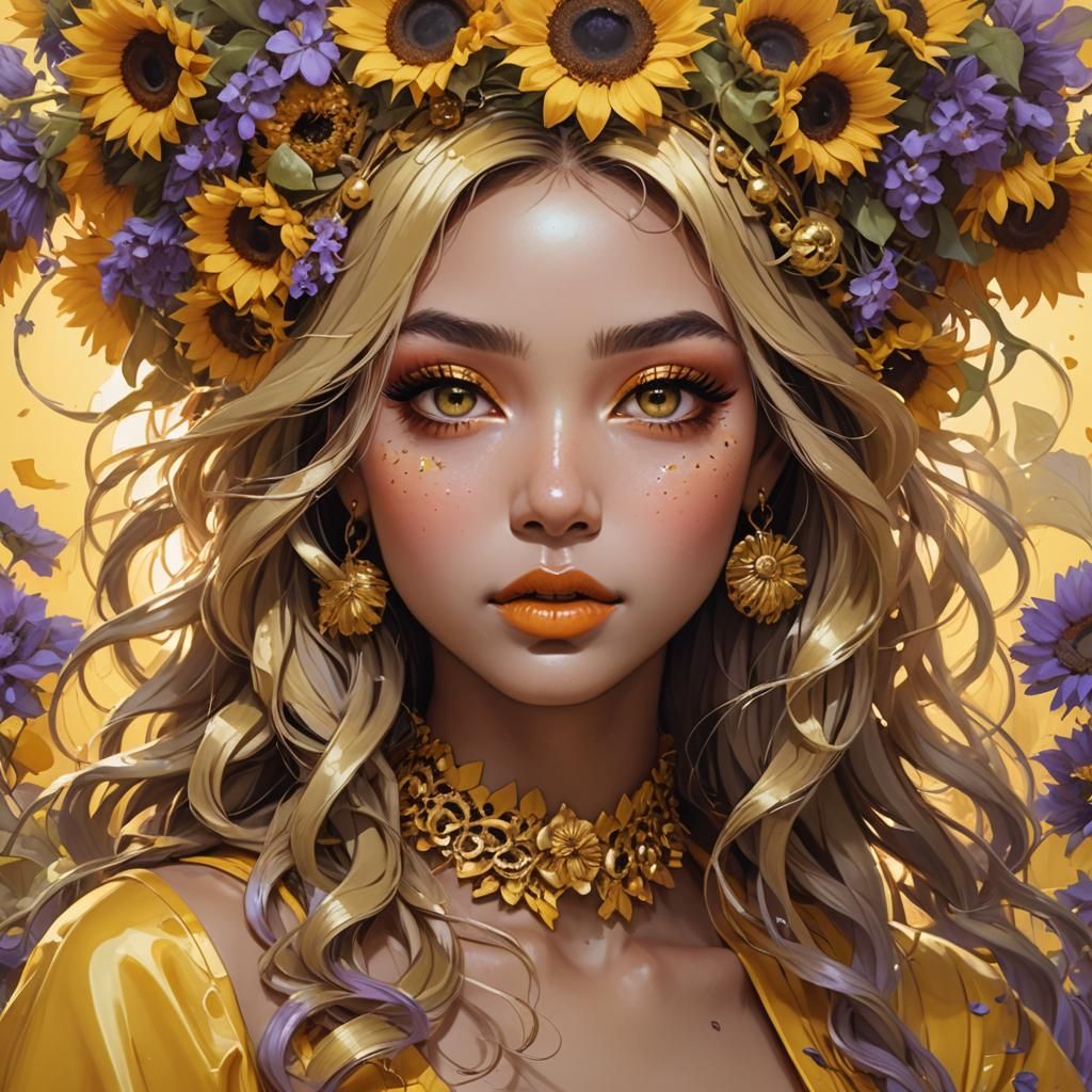 Sunflower AI Generated Artwork NightCafe Creator