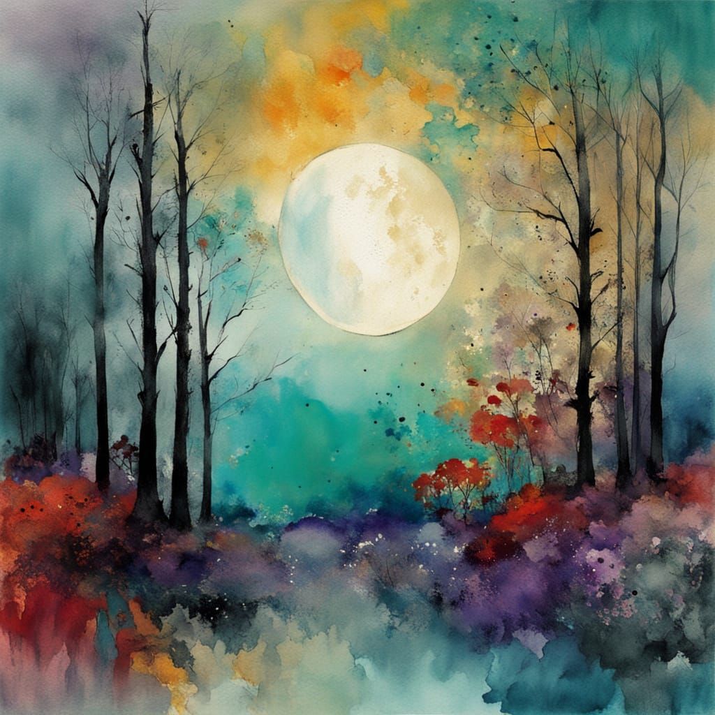 Full Moon Forest   by @AIUrbanTemple