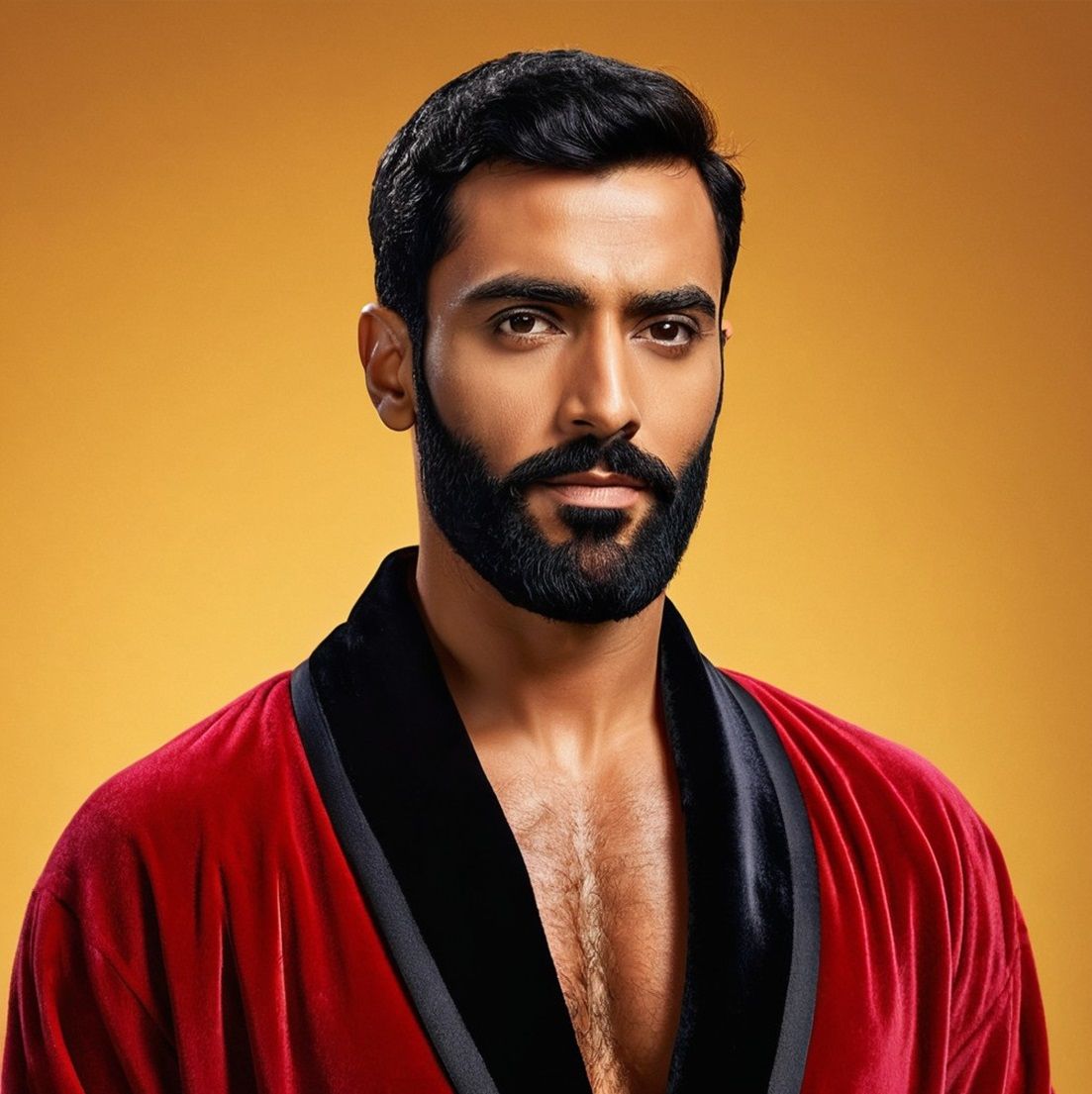 A handsome  serious man