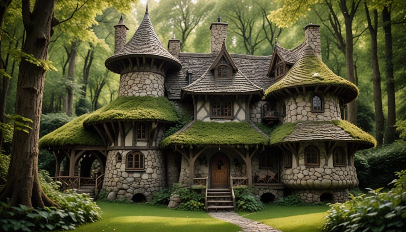 The old stone house in the forest