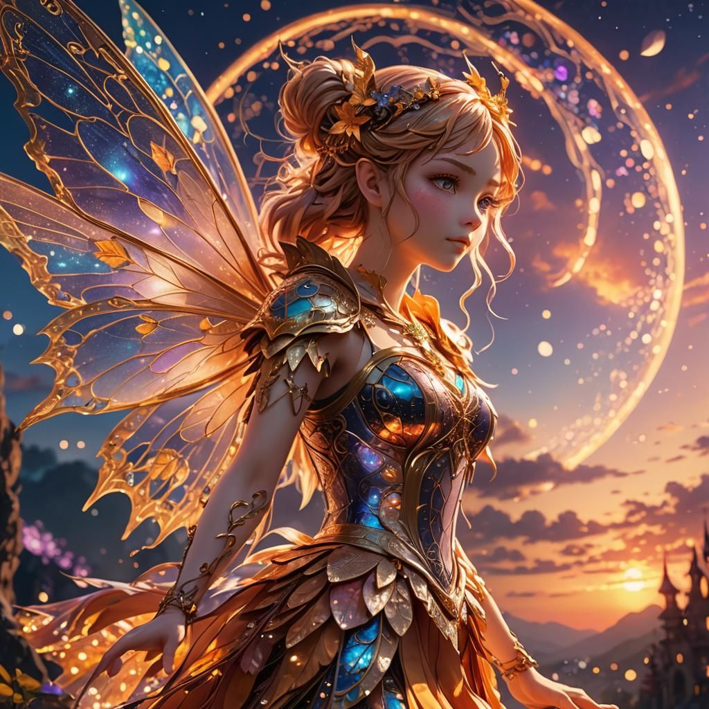 Fairy on a dream space beautiful sunset
  by @Skittle_creations
