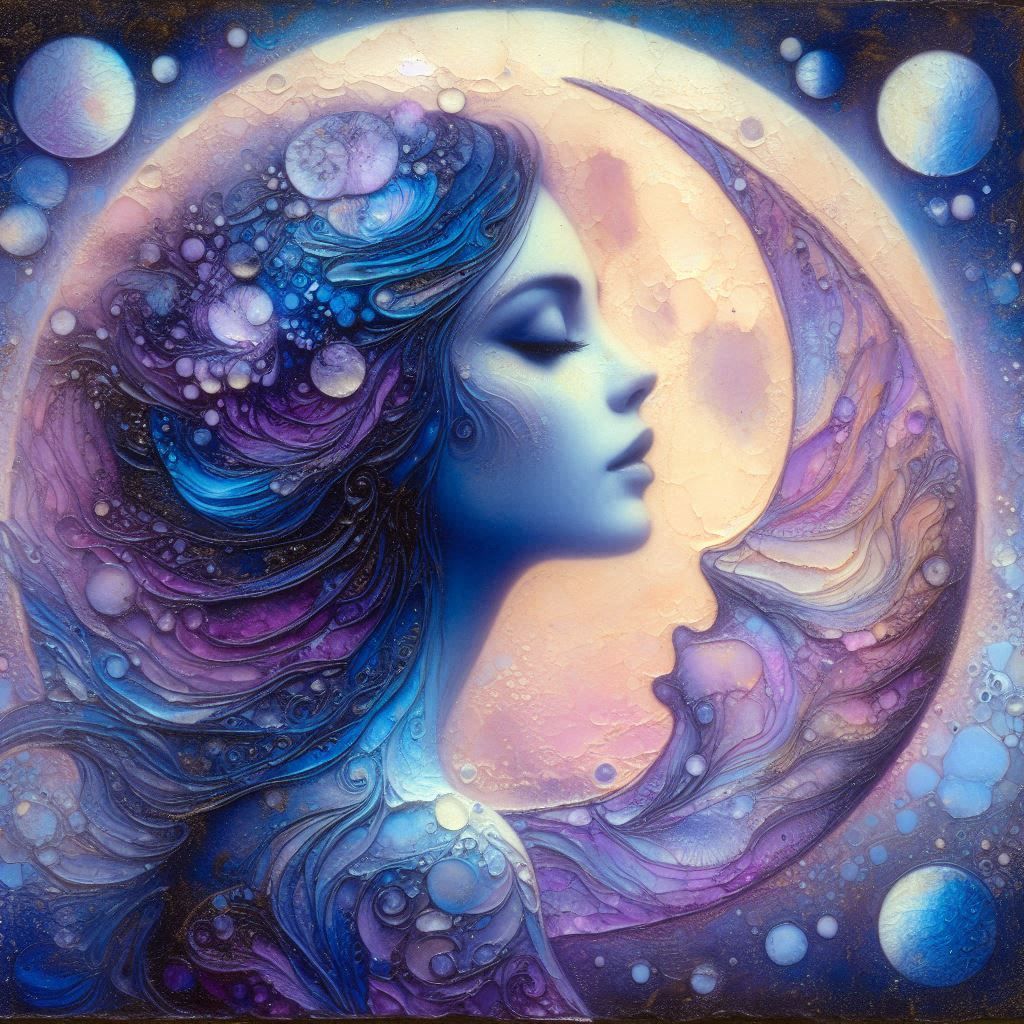 moon purple and blue