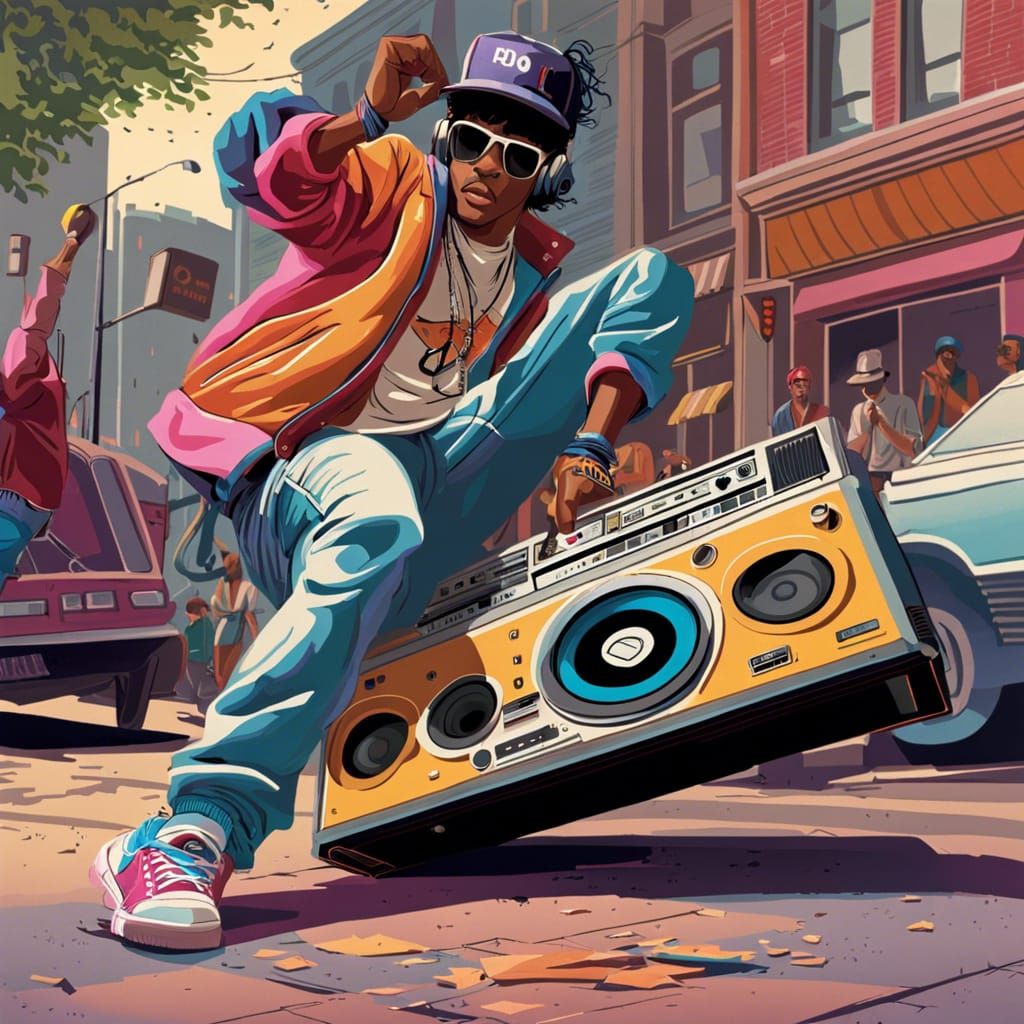 breakdancer with boombox.  by @Chipverifpro Mark Pontius