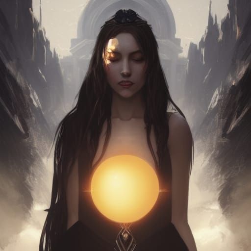 The summer queen is a young Woman with diamond hair, dressed...