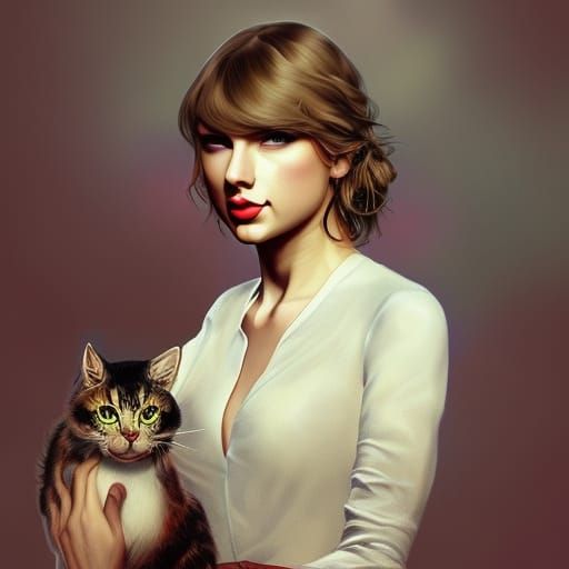 Taylor swift with her cats