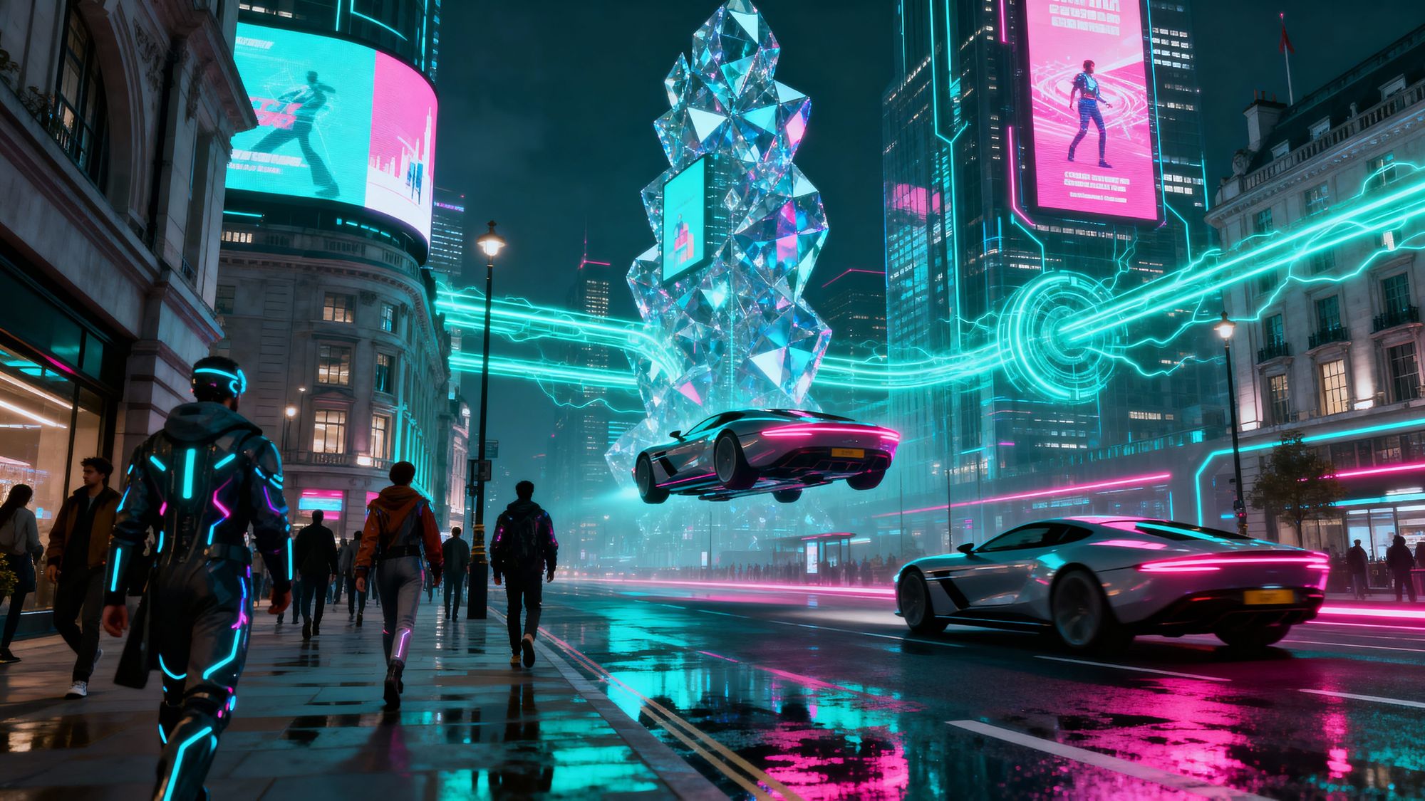 Imagine a colossal, crystalline geode cracked open to reveal a miniature, vibrant magical world within. Tiny, luminous beings flit between c... - Start Image 1