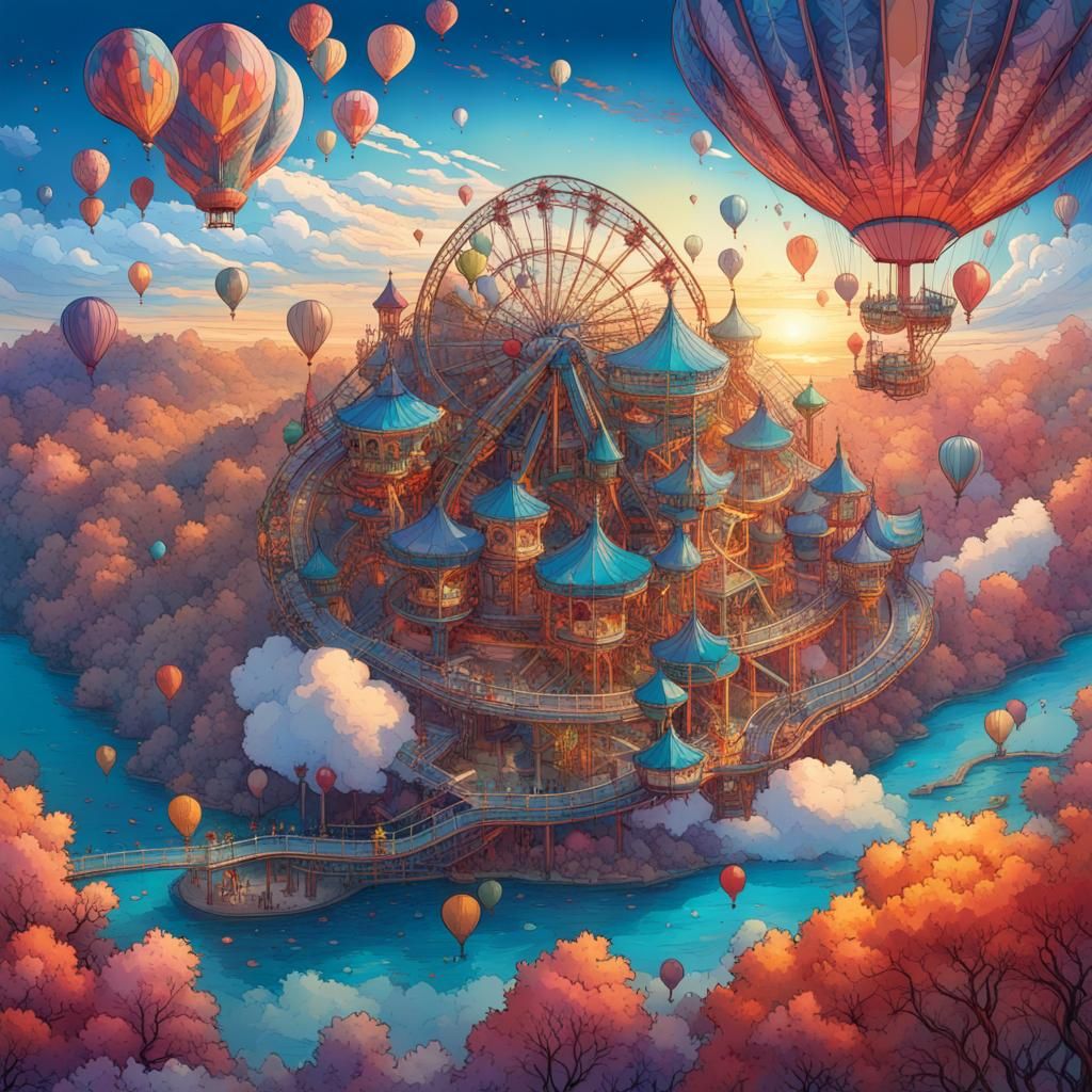 Amusement Park - Ai Generated Artwork - Nightcafe Creator