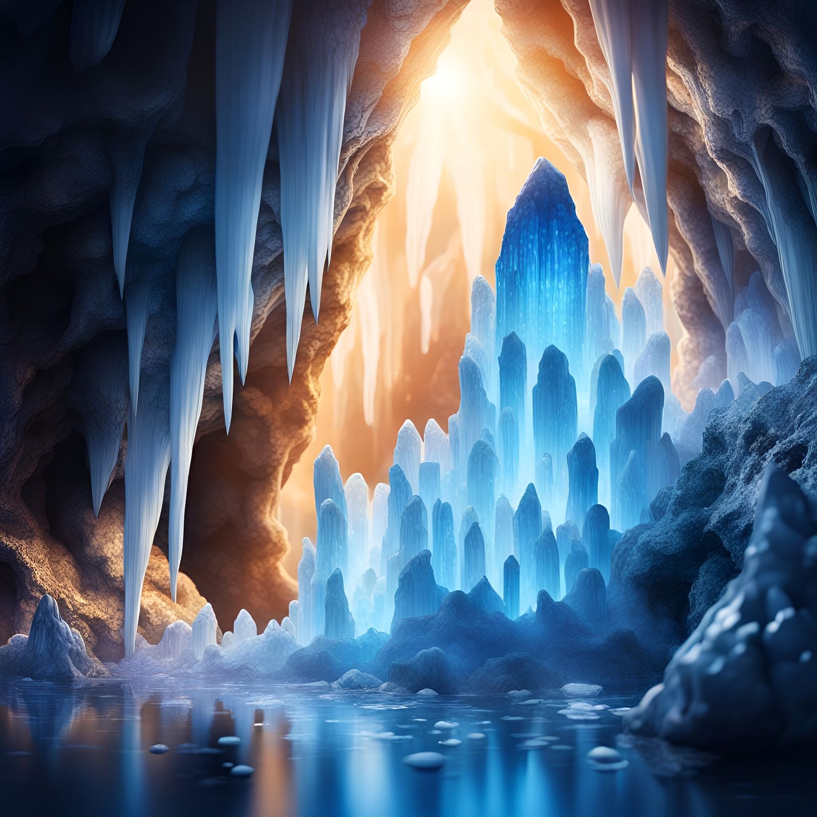 Ice cave - AI Generated Artwork - NightCafe Creator