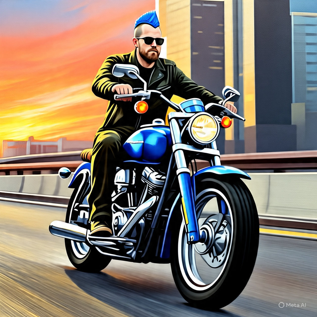 My husband on his bike