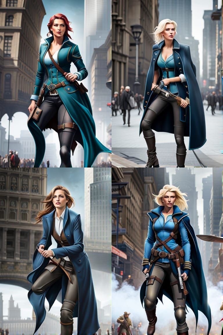 Hyperrealistic Female Rogue in Post-Apocalyptic World