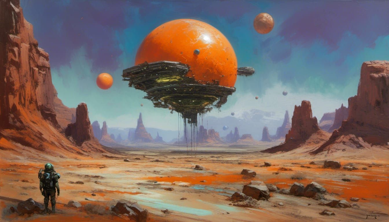 exoplanet:alien-hotel,badlands,türkis,orange,bronze,grün,rot...