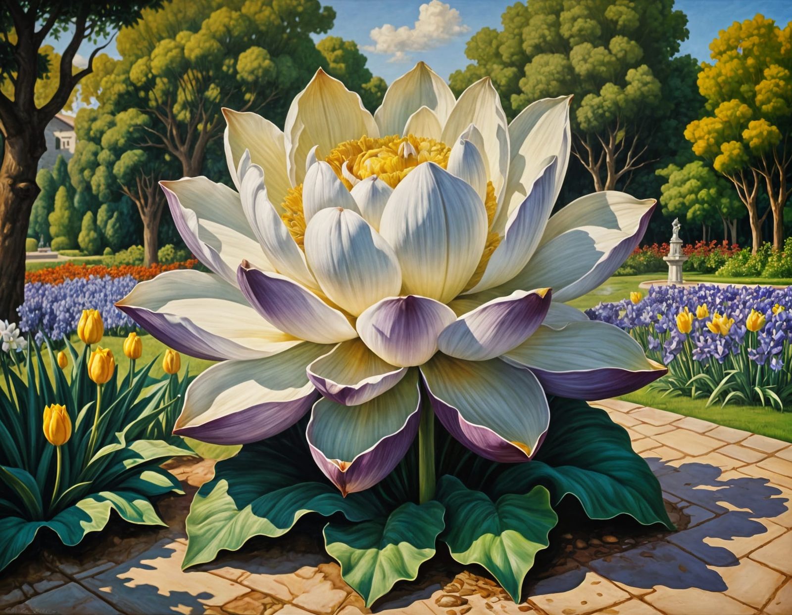 Giant lotus in the garden  by @Thunder Cube
