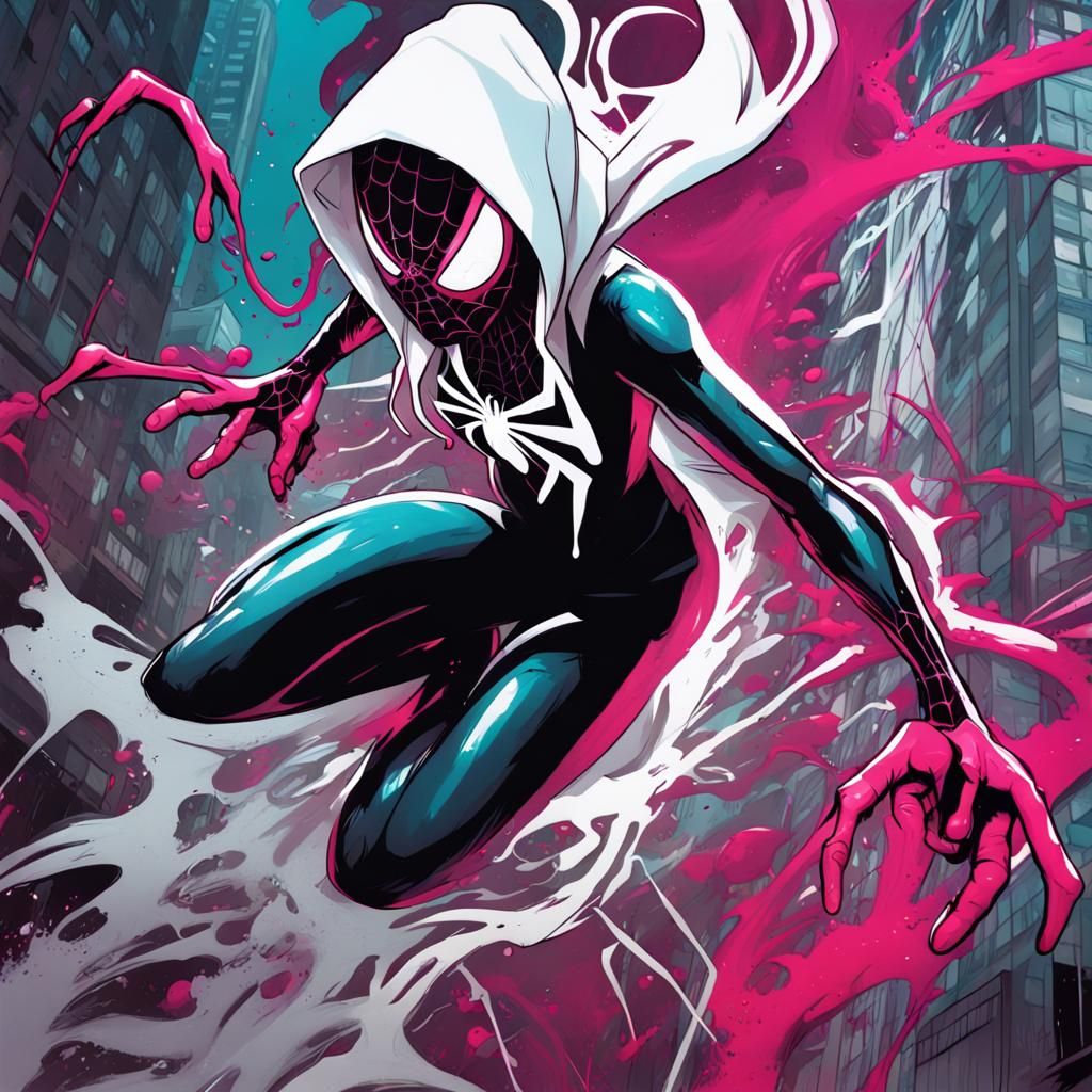 Spider Gwen Venom Concept Art graffiti art, splash art, street art ...