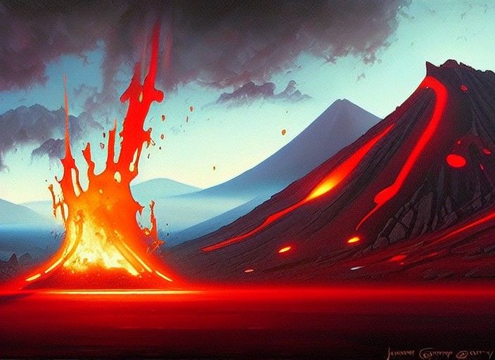Gravy Volcano AI Generated Artwork NightCafe Creator