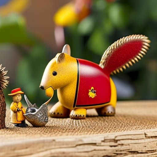 Hedgehog the fireman  hurries to put out the fire, the hare ...