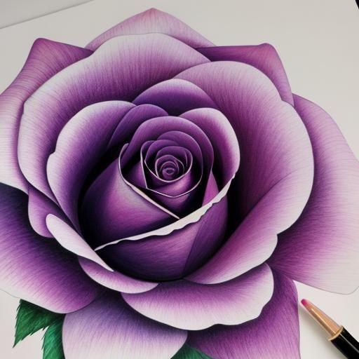 <lora:surreal world:1.0> surreal velvety purple rose w/orangey, pinkish, yellow watercolor background. 