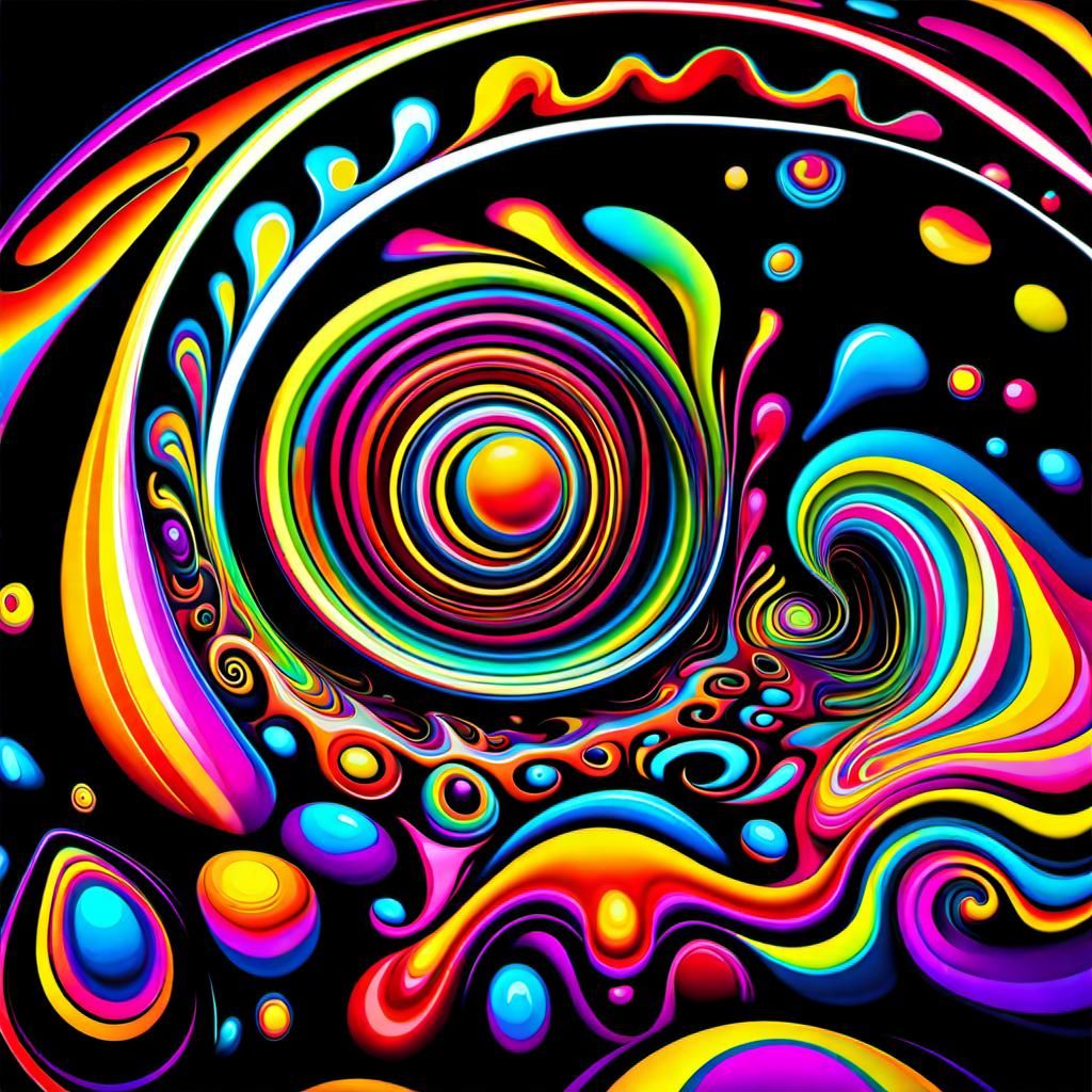 Melting hallucination,  trippy psychedelic madness