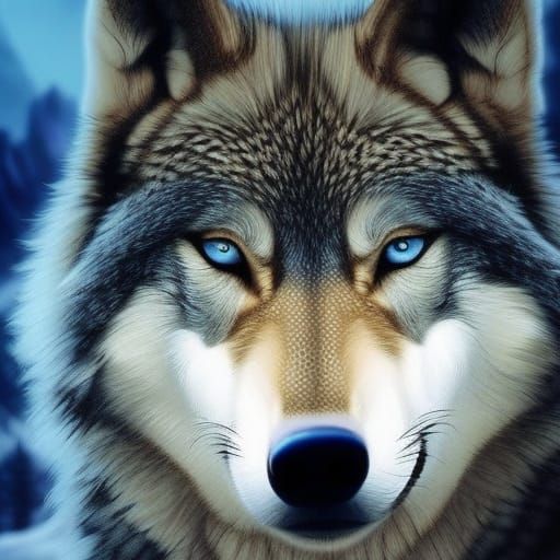 female wolf with blue eyes