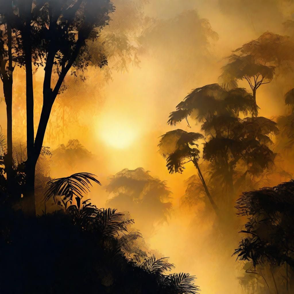 Jungle at dusk