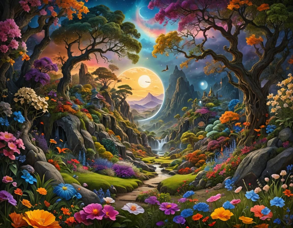 Imagine a digital matte painting capturing the essence of Yi...