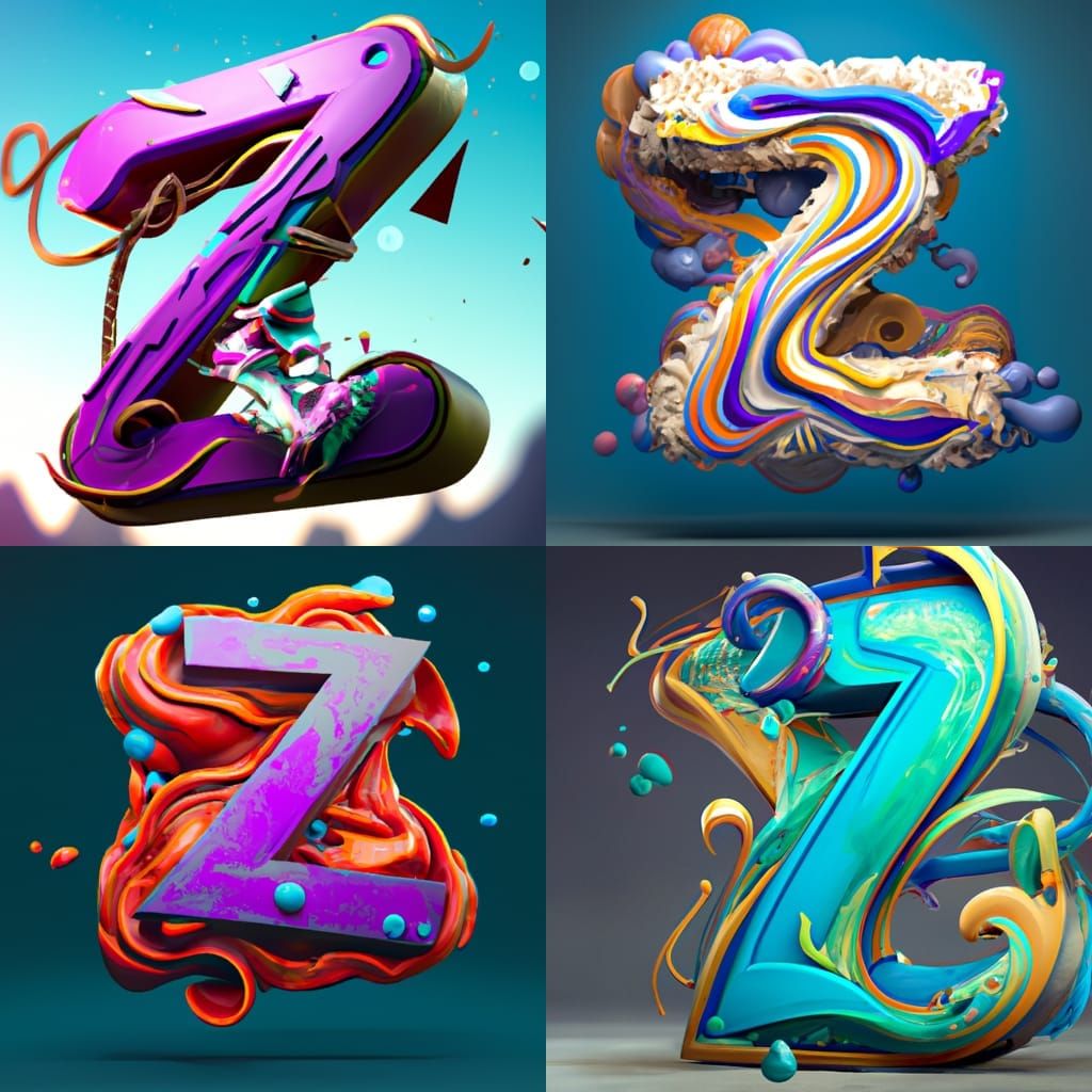 Pop art-like alphabet Z-shaped character. - AI Generated Artwork ...