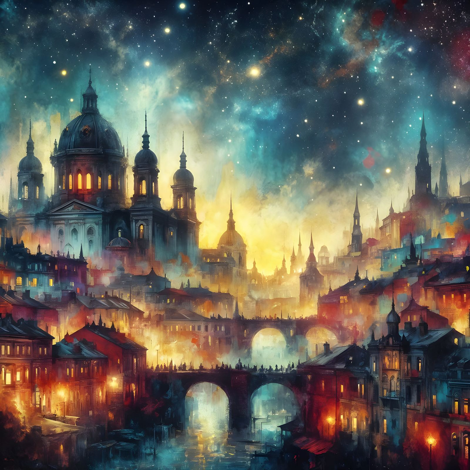 A city under the stars