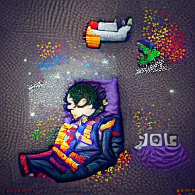 Joker Sleeping Galaxy colourful pixel art