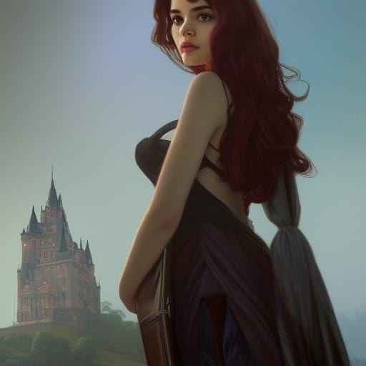 India Eisley Portrait with Castle Background