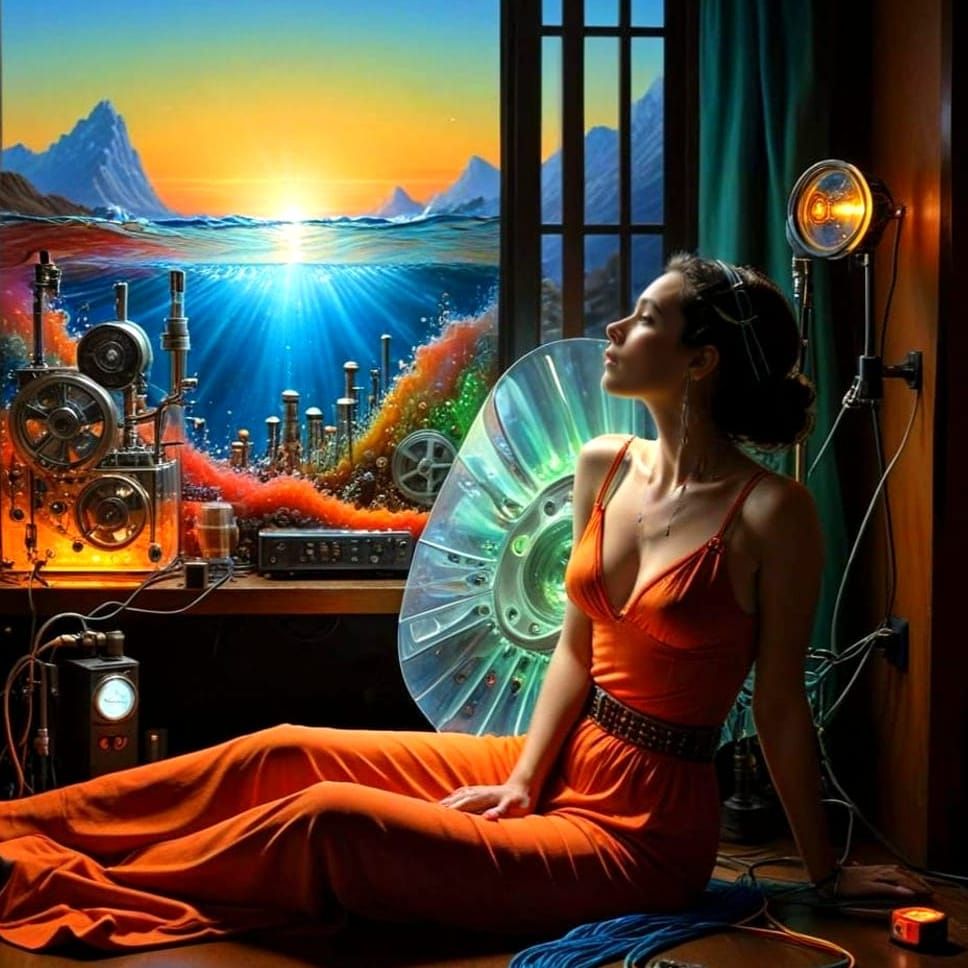 Ethereal Inventor Wields Fantastical Device in Hyperrealisti...