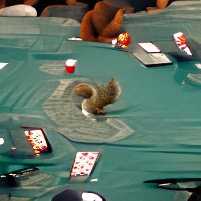 A squirrel at a high stakes poker game