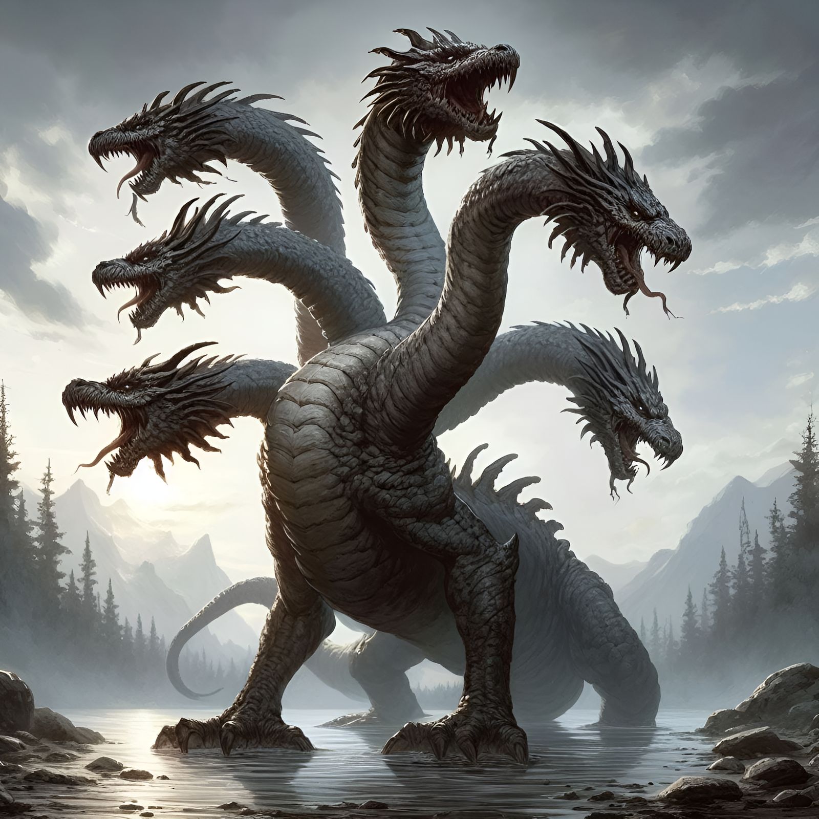 The Great Hydra (AD&D Monster Manual style)