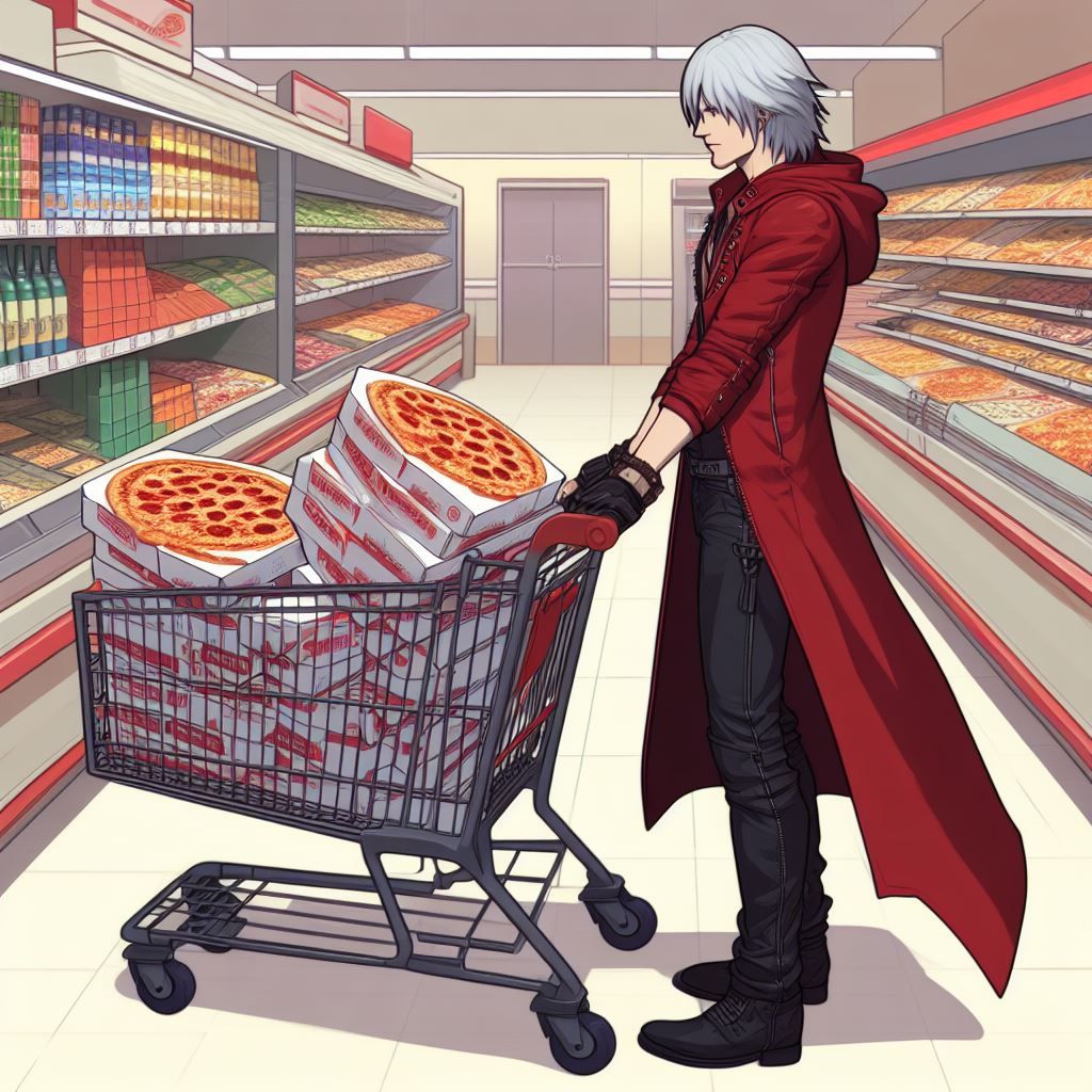 Dante in supermarket
