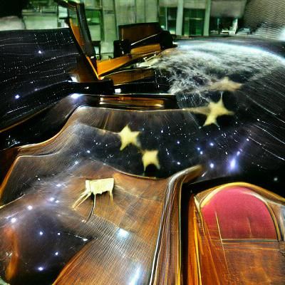 Grand piano amongst the stars