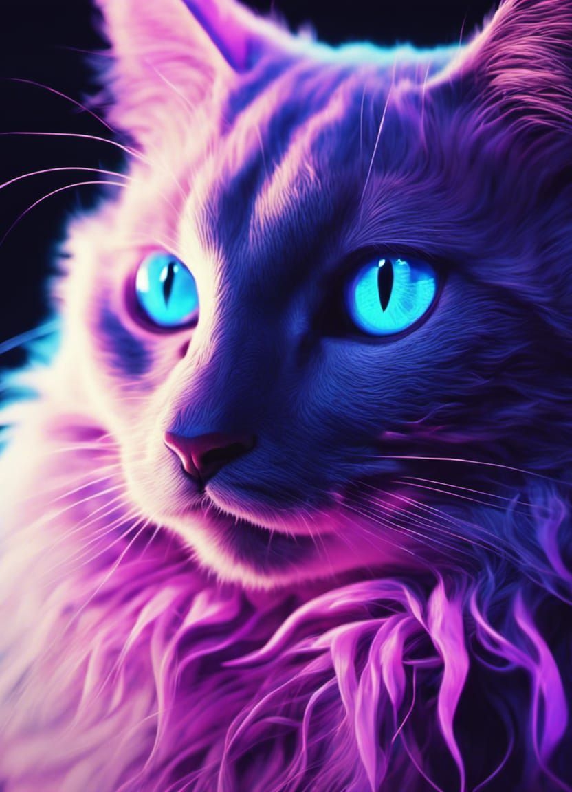 Black Light Kitties - AI Generated Artwork - NightCafe Creator