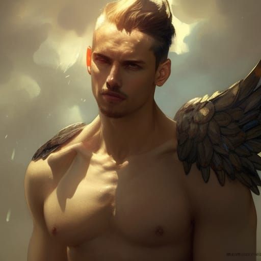 Male Angel Powerful Large wings Magnificent Glorious Masculine Strong ...