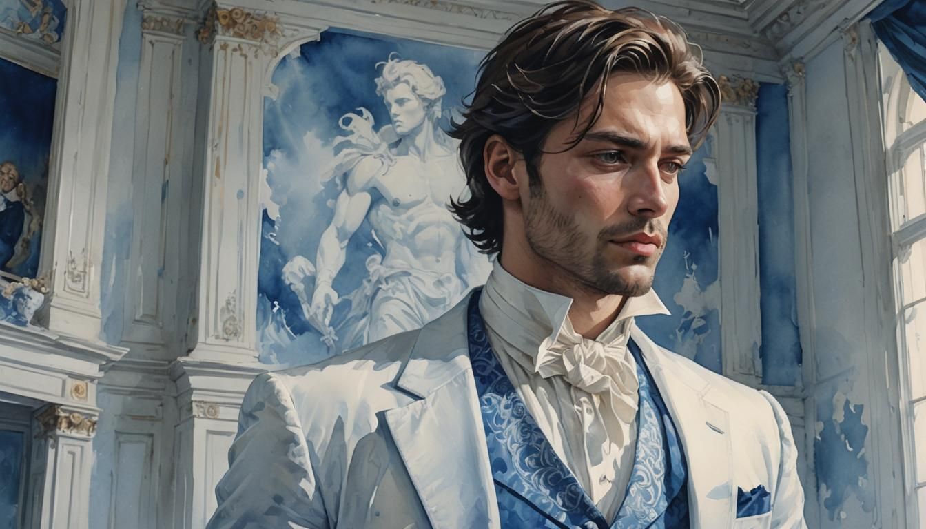 Male Portrait in watercolor ...