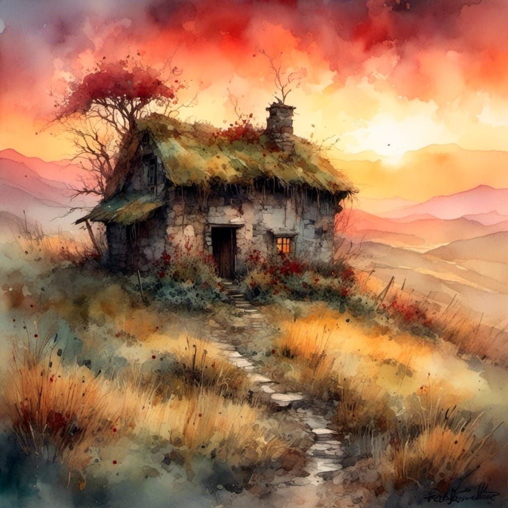 Watercolor hills 04  by @Diane W