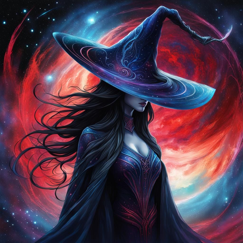 Cosmic Banshee in Gothic Space with Nebula Hues