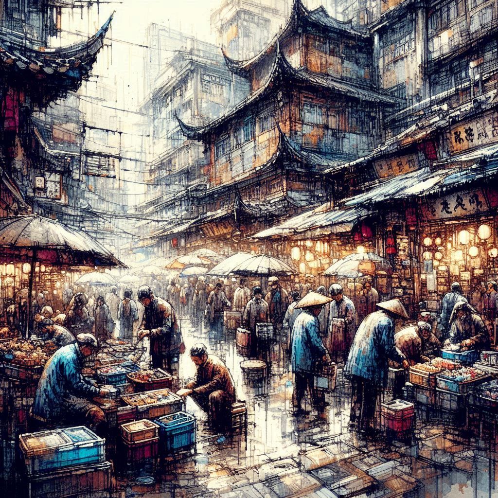 Chinese traditional market