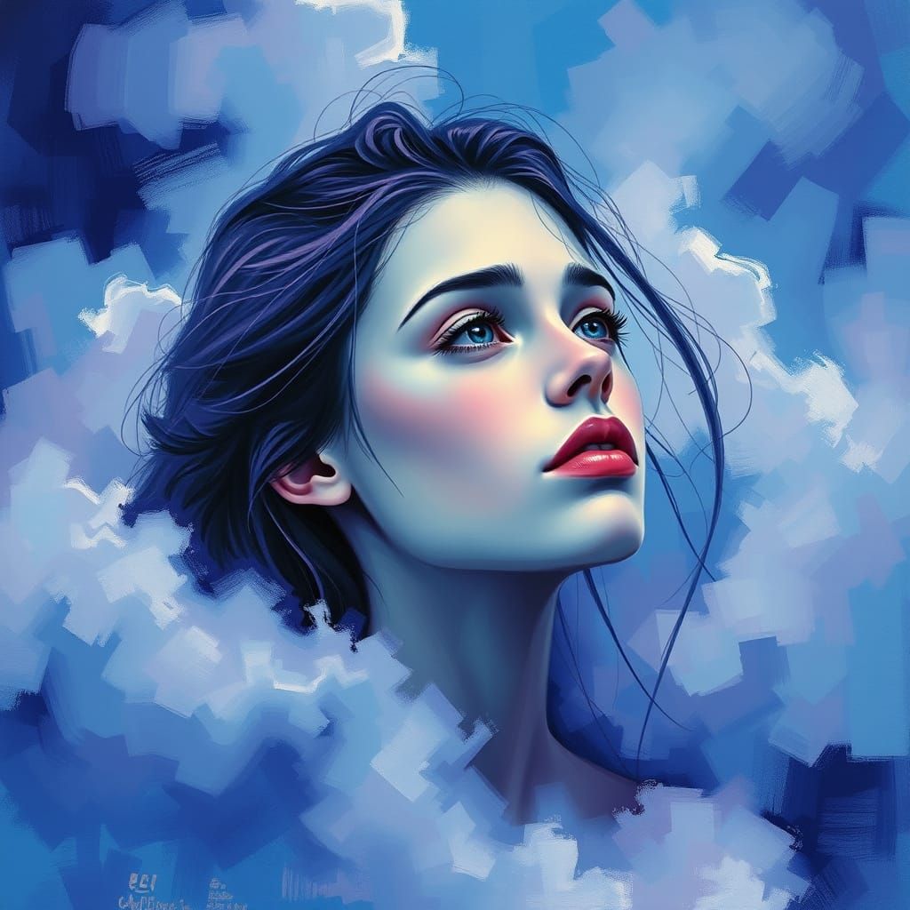 Ethereal Portrait in Dreamlike Hues